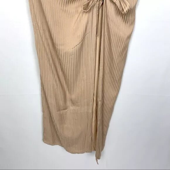 NWT NBD Davis Gown Sleeveless Slit Cowl Neck Maxi Dress Nude Small - Picture 8 of 12